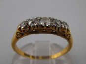 Appraisal: A five stone diamond ring marked CT Plat estimated total