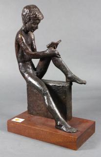 Appraisal: Sculpture Nude Boy Reading American School th century Nude Boy