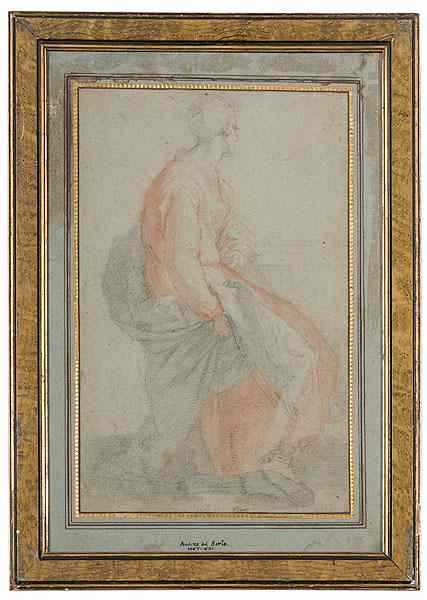 Appraisal: After Andrea Del Sarto Italian - Portrait Sketch A graphite