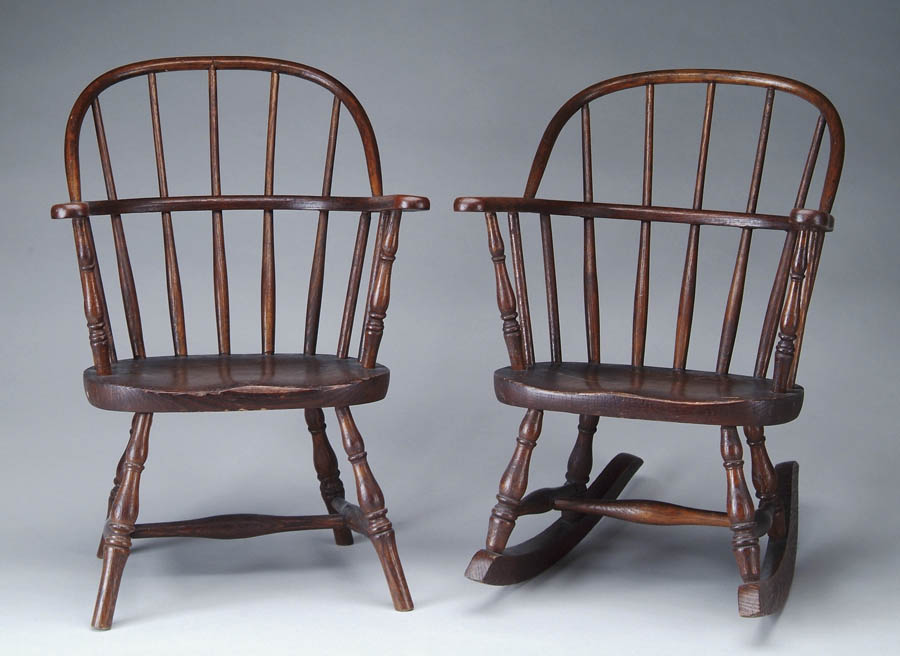 Appraisal: TWO OAK CHILD S CHAIRS BY HAYWARD BROS WAKEFIELD COMPANY