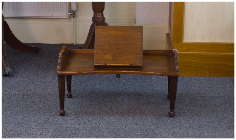 Appraisal: Victorian Mahogany Bed Table reeded legs