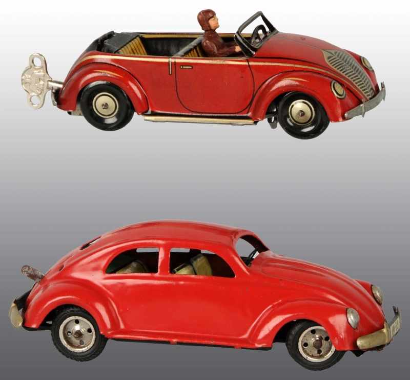 Appraisal: Lot of Tin Volkswagen Vehicle Wind-Up Toys Description German Working