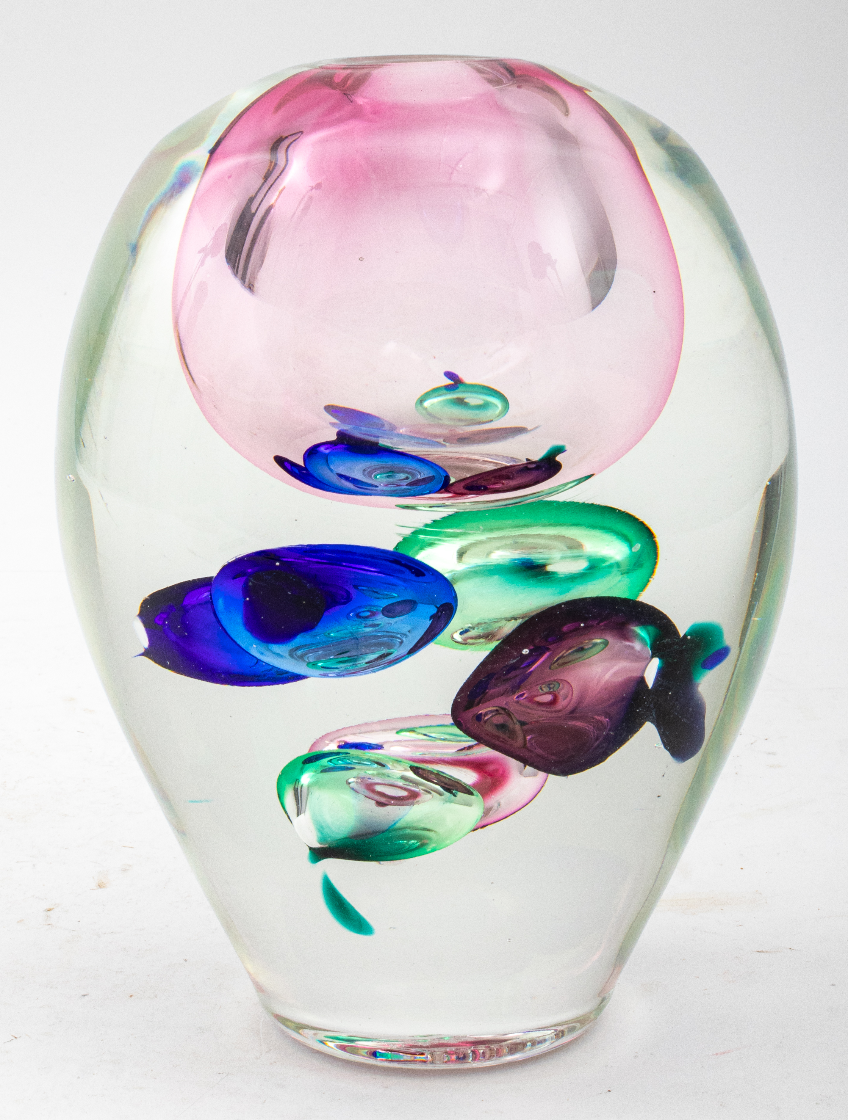 Appraisal: JEAN CLAUDE NOVARO ART GLASS VASE Jean-Claude Novaro French -