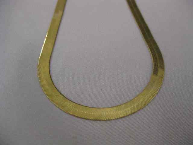 Appraisal: k Gold Herringbone Necklace '' long grams