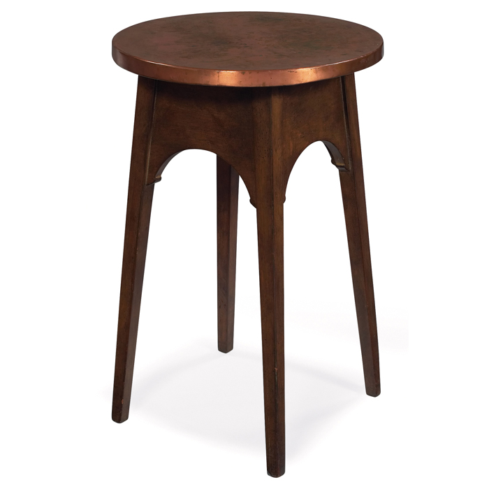 Appraisal: Stickley Brothers drink table circular copper top above a wide