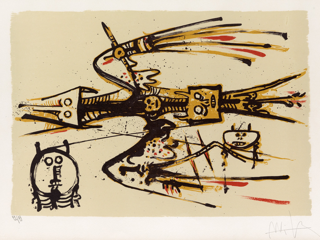 Appraisal: WIFREDO LAM Un Milliard pour le Vi t-Nam Color lithograph