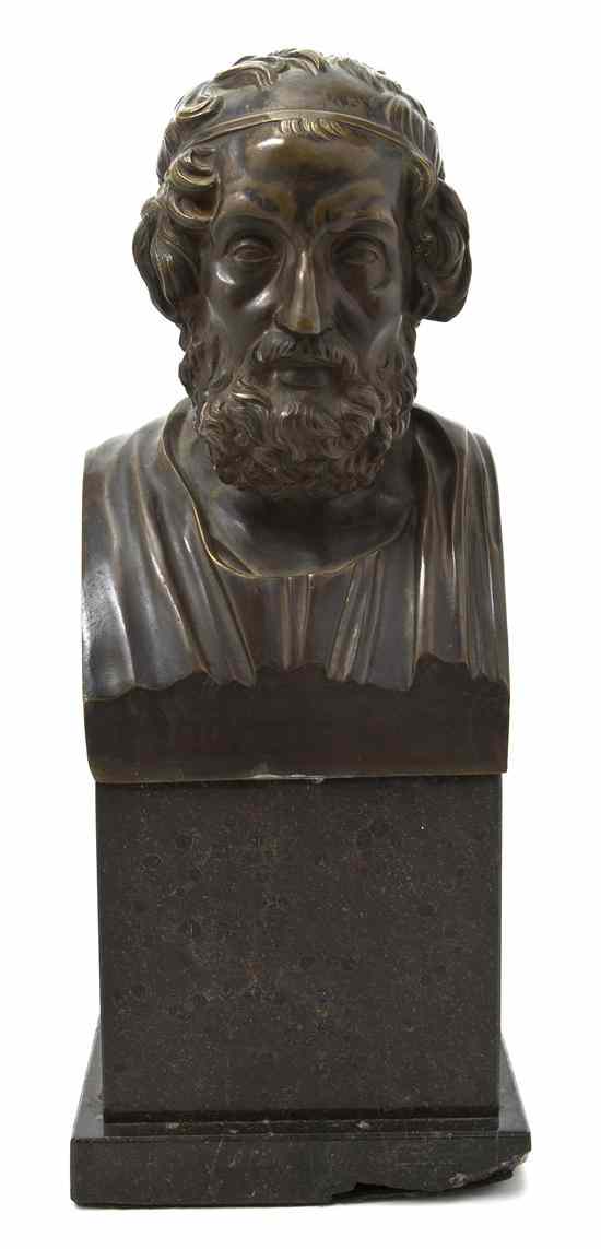 Appraisal: A Continental Bronze Bust after the Antique raised on a