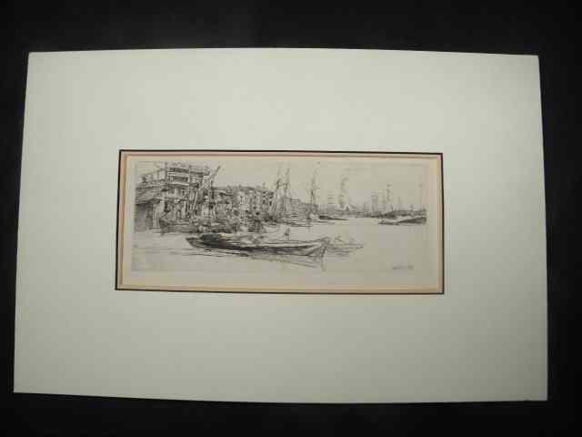 Appraisal: James Abbott McNeill Whistler American - etching on cream colored