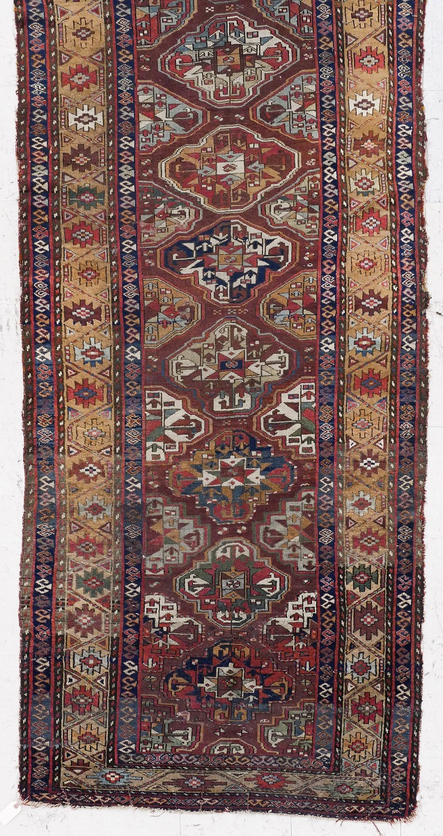 Appraisal: Antique Caucasian Oriental Runner Rug ' ''x ' '' Multi-colored