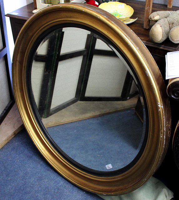 Appraisal: A TH CENTURY LARGE GILT FRAMED CIRCULAR MIRROR cm diameter