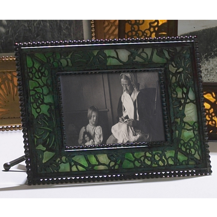 Appraisal: Fine Tiffany Studios frame bronze with a grapevine pattern over