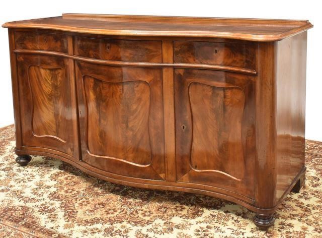 Appraisal: Victorian mahogany sideboard th c having a curved top over