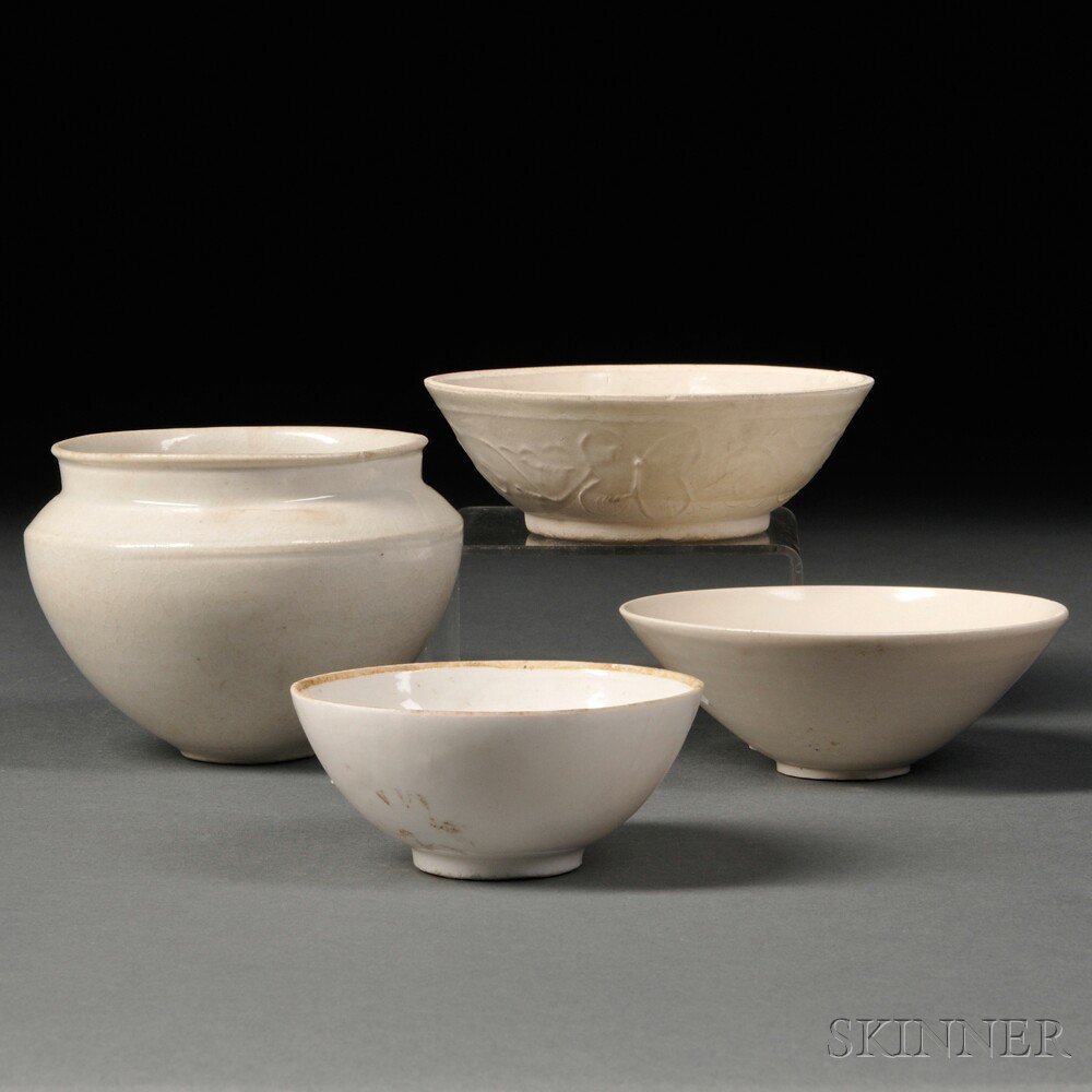 Appraisal: Four Qingbai Items China Song Dynasty style a small bowl