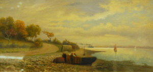 Appraisal: F R Offer - - Solent water with boats oil