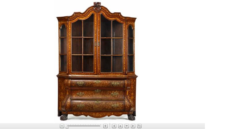 Appraisal: Dutch marquetry walnut cabinet on chest th century