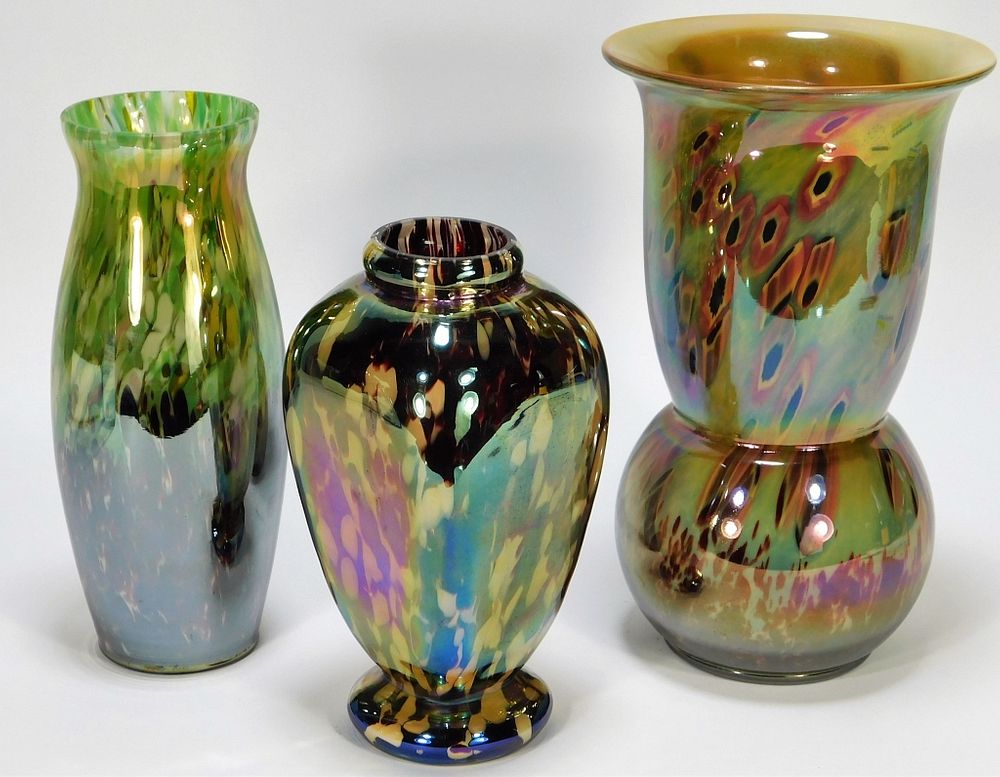 Appraisal: Kralik Iridescent Bohemian Art Glass Vases Bohemia Early th Century