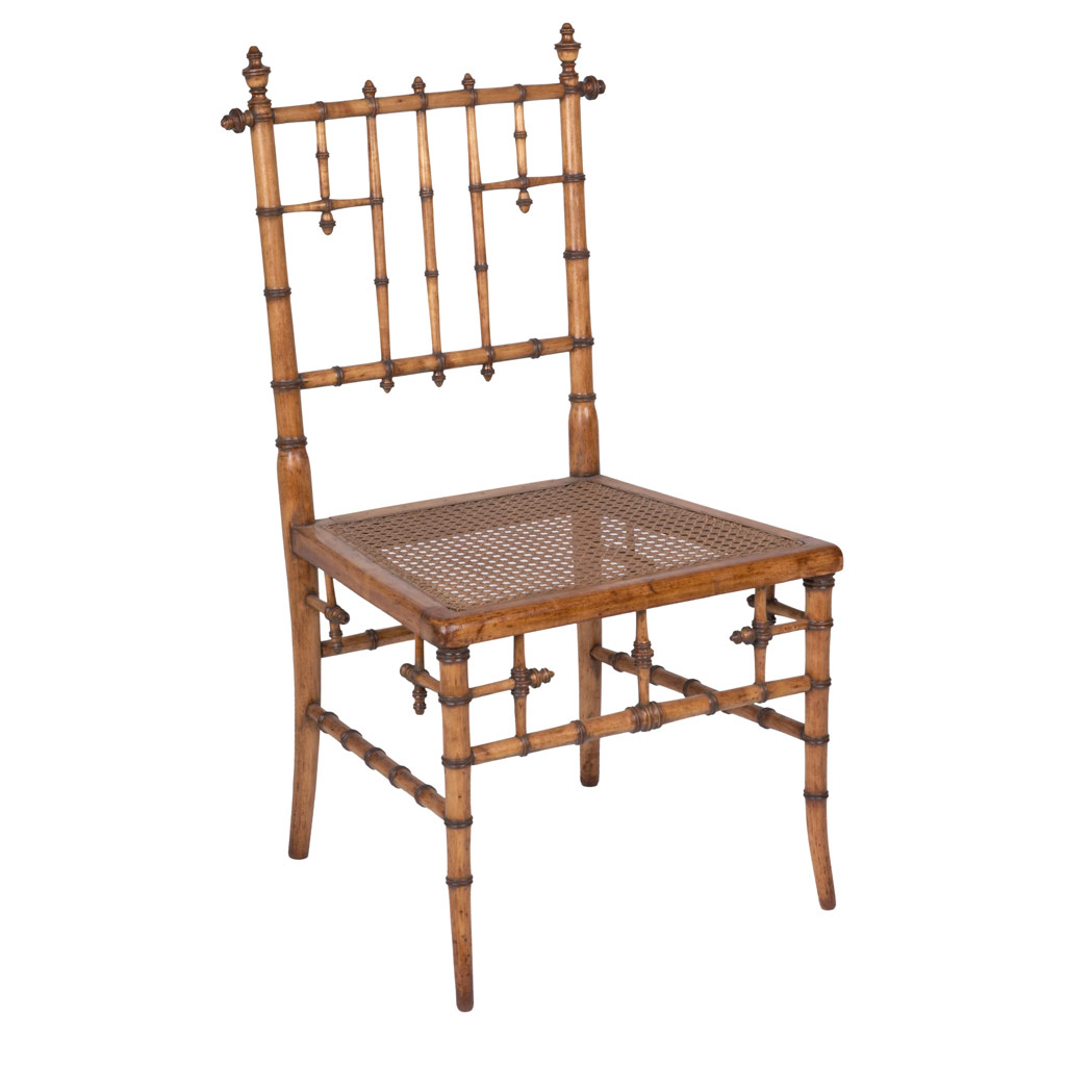 Appraisal: American Aesthetic Movement Faux Bamboo Maple Side Chair Attributed to