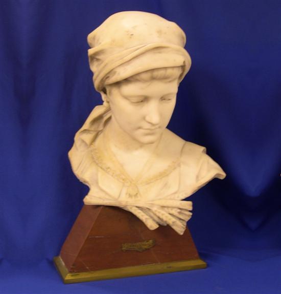 Appraisal: Attributed to Antonio Giuseppe Garella Italian - alabaster sculpture bust