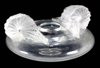 Appraisal: Crystal low vase in the manner of Lalique Crystal low