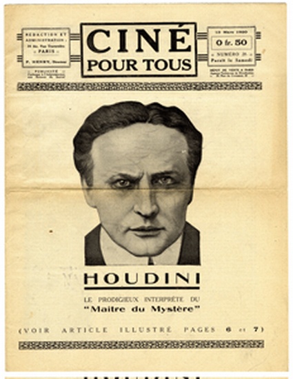 Appraisal: HOUDINI Harry Ehrich WEISS - Cin pour Tous No Houdini