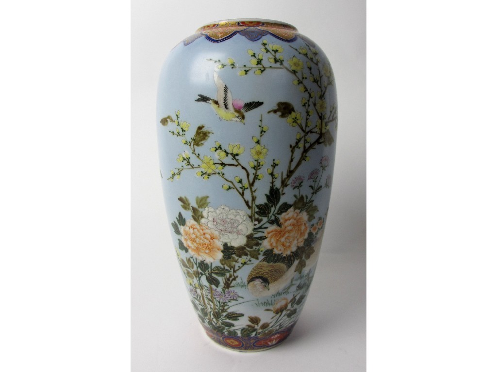 Appraisal: A Japanese porcelain oviform vase painted with a pair of