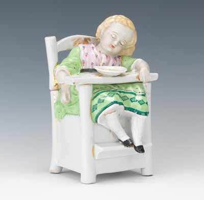 Appraisal: Conta Bohme Child Sleeping in High Chair Tobacco Container Figural