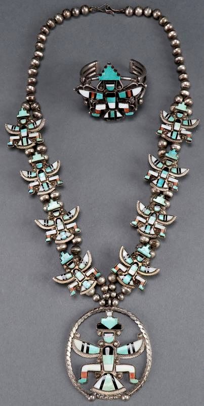 Appraisal: A GOOD ZUNI SILVER NECKLACE LAST HALF TH C A