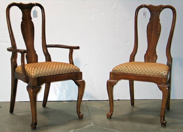 Appraisal: A set of four Queen Anne style dining chairs comprising