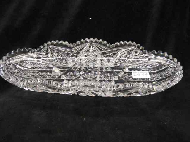 Appraisal: J Hoare Cut Glass Celery Dish signed brilliant period ''