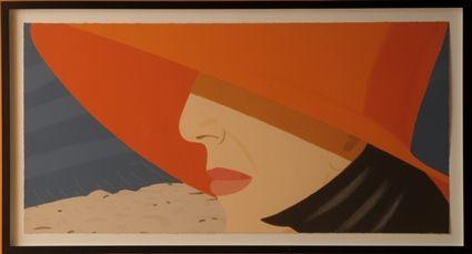 Appraisal: ALEX KATZ b ADA IN ORANGE HAT Color screenprint x