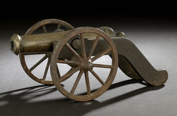 Appraisal: Bronze and Cast-Iron Model of a th-Century Field Cannon fourth