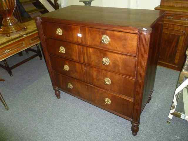 Appraisal: AN EARLY TH CENTURY EMPIRE STYLE MAHOGANY CHEST of four