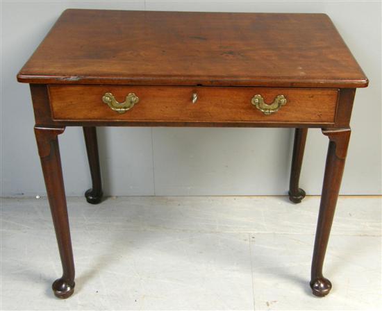 Appraisal: George III mahogany side table with a single drawer on