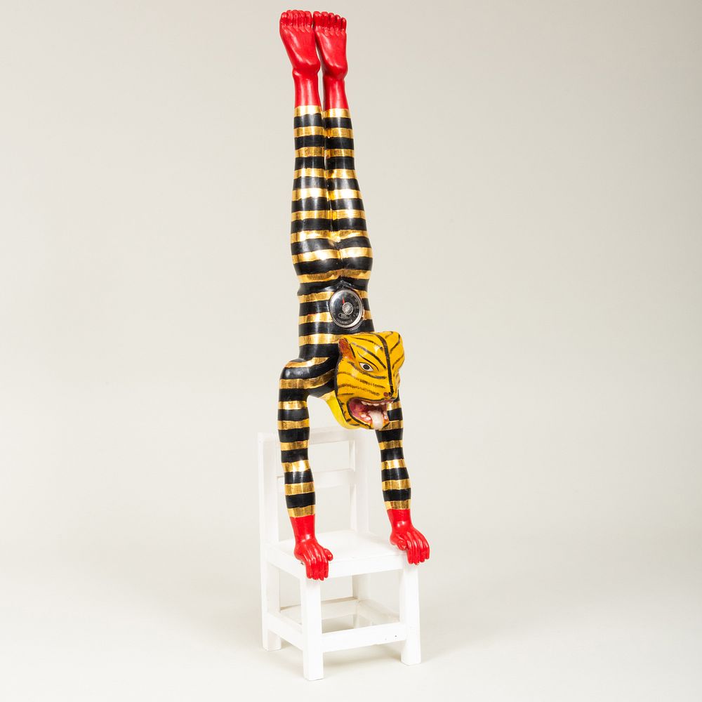 Appraisal: Pedro Friedeberg b The Acrobat Painted wood and plastic signed