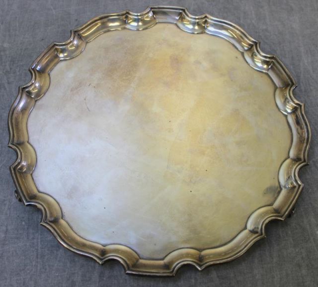 Appraisal: STERLING Large English Sterling Footed Salver With Birmginham city marks