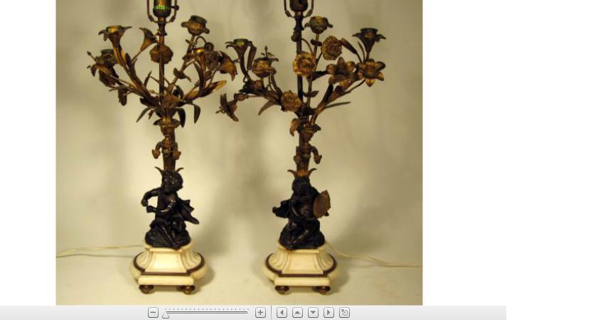 Appraisal: Pair of Louis XV style gilt and patinated metal lamps