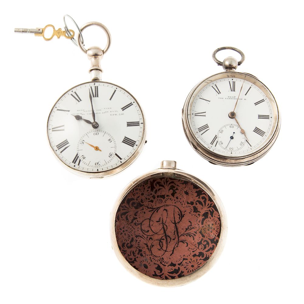 Appraisal: Two Gentleman's Vintage Pocket Watches c English silver verge watch