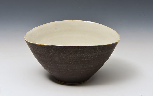 Appraisal: Lucie Rie Austrian - Bowlof squeezed form white glaze to