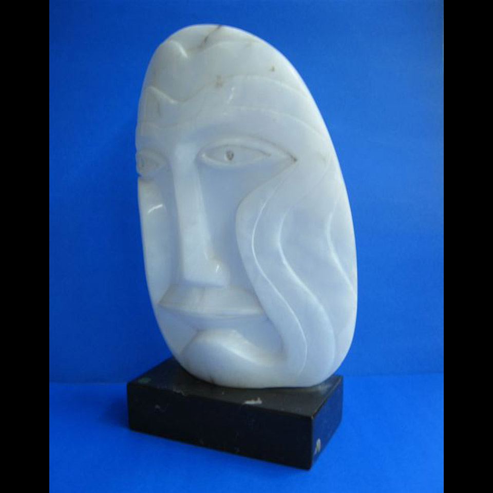 Appraisal: FACE STANLEY LEWIS - CANADIAN ALABASTER SCULPTURE SIGNED AND DATED