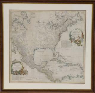 Appraisal: Large framed ma Large framed and matted hand colored map