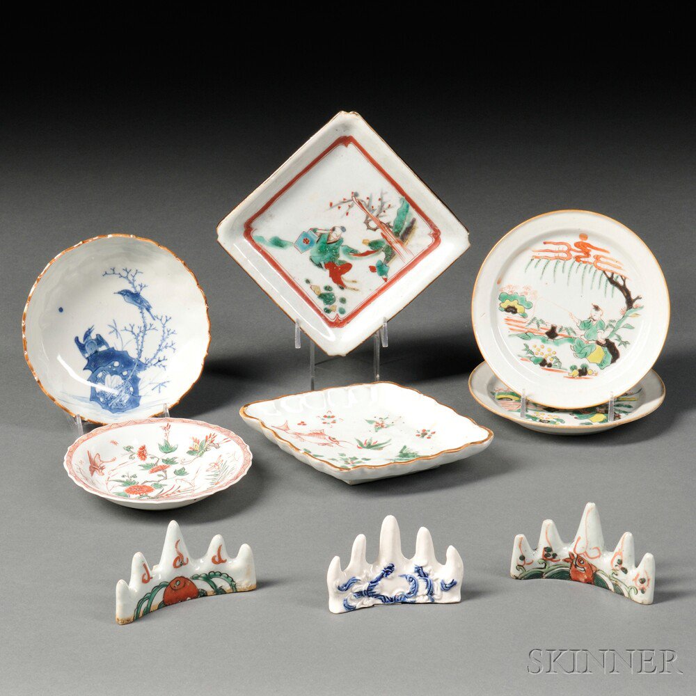 Appraisal: Nine Transitional Ware Items China Transitional Period three mountain form