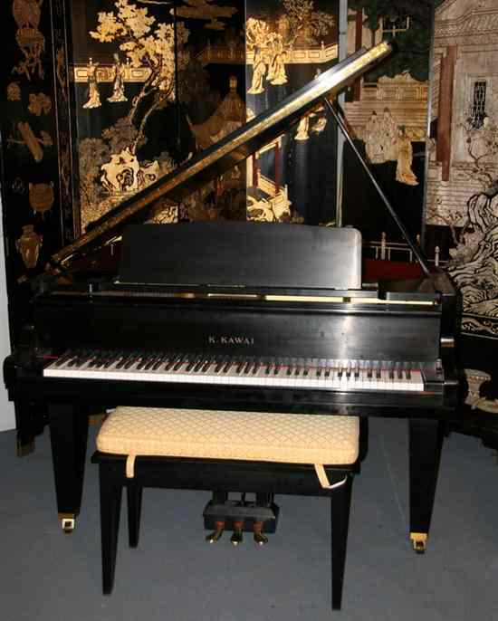 Appraisal: KOICHI KAWAI EBONIZED BABY GRAND PIANO WITH BENCH circa Model