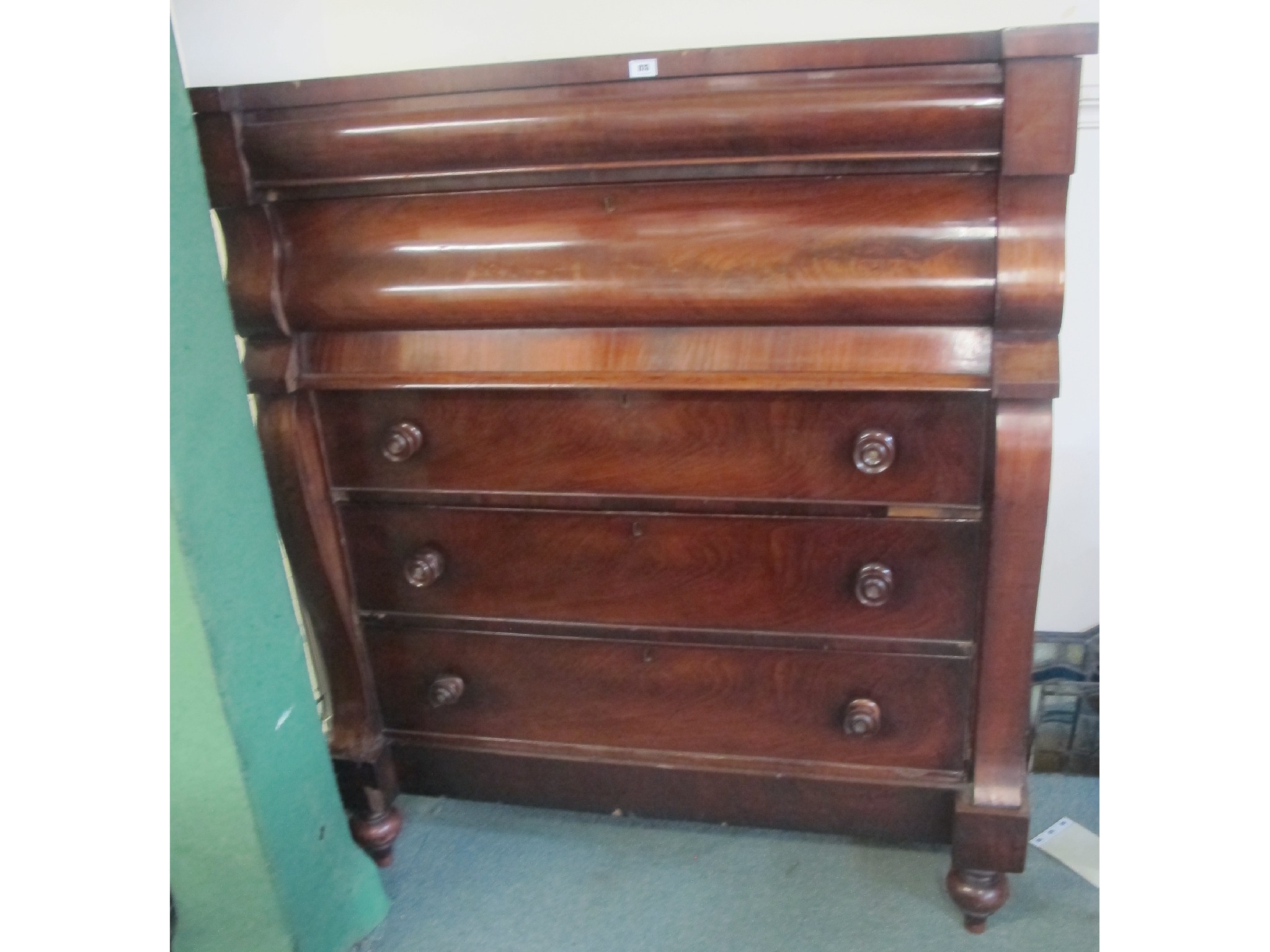 Appraisal: A Victorian mahogany ogee chest