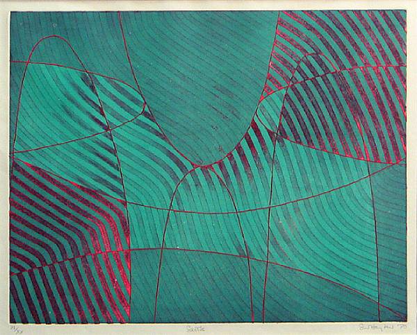 Appraisal: Stanley William Hayter Saddle BM Color etching and soft-ground etching