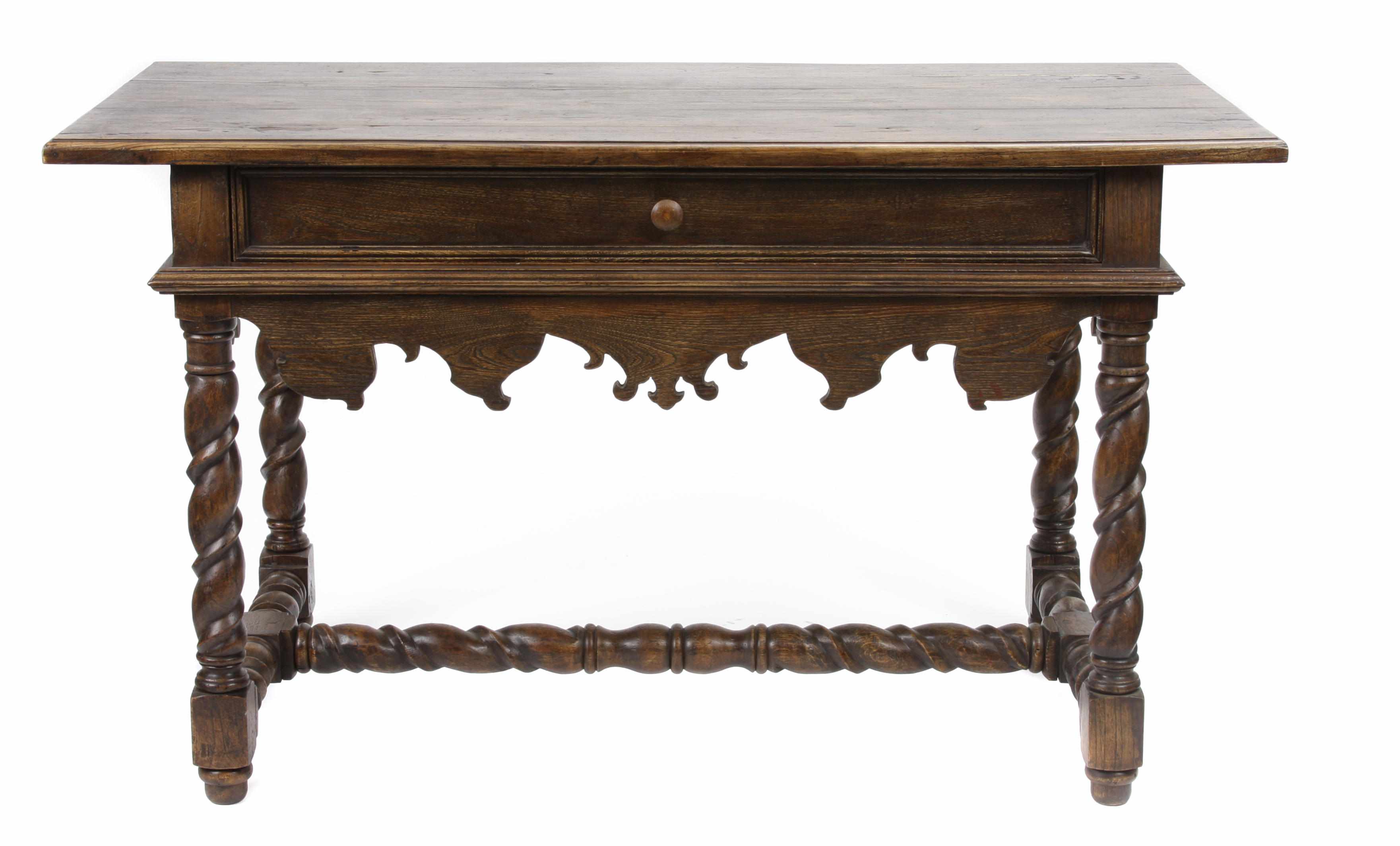 Appraisal: A Renaissance style oak table height in width in depth