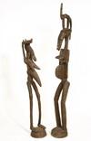 Appraisal: PAIR AFRICAN WOODEN CARVINGS - Senofu Female Guardian Figures with