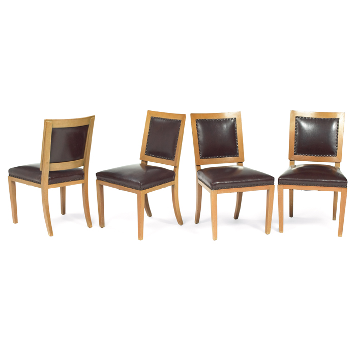 Appraisal: Edward Wormley dining chairs by Dunbar four s wood frames