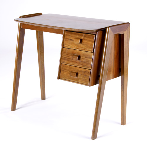 Appraisal: ITALIAN Walnut three-drawer desk x x