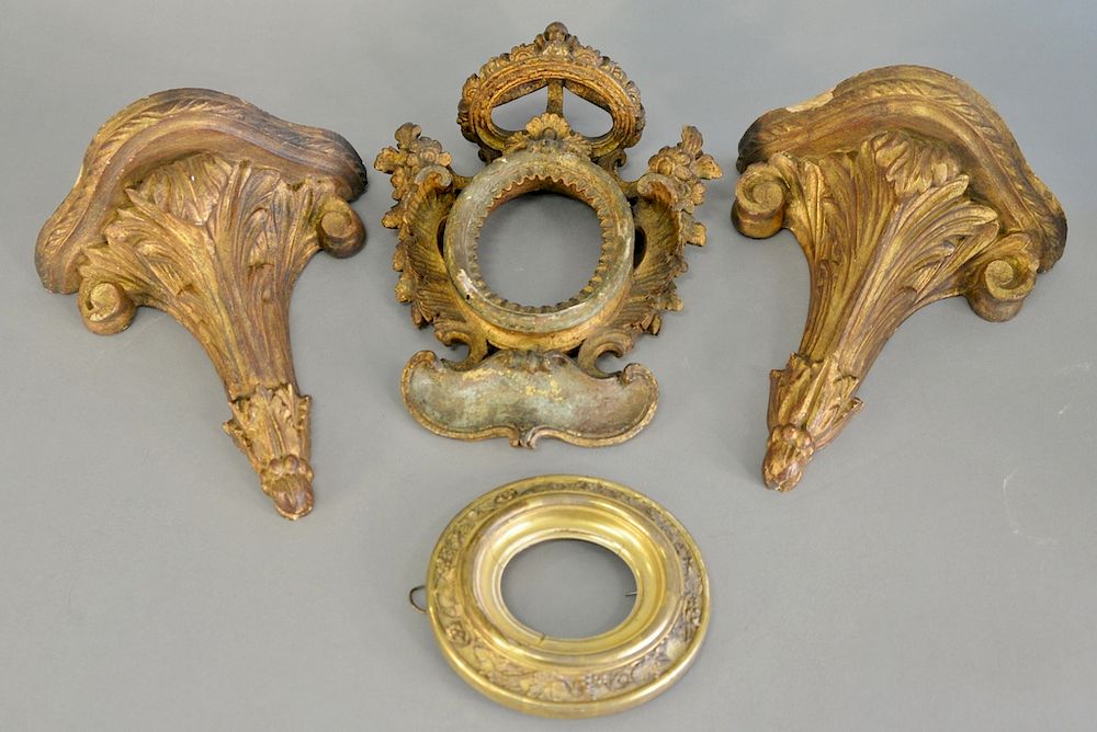 Appraisal: Four piece group to include early Rococo frame pair of