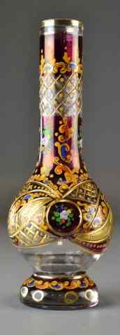 Appraisal: Bohemian Enamaled Glass VaseA Bohemian enamaled glass vase with decorative